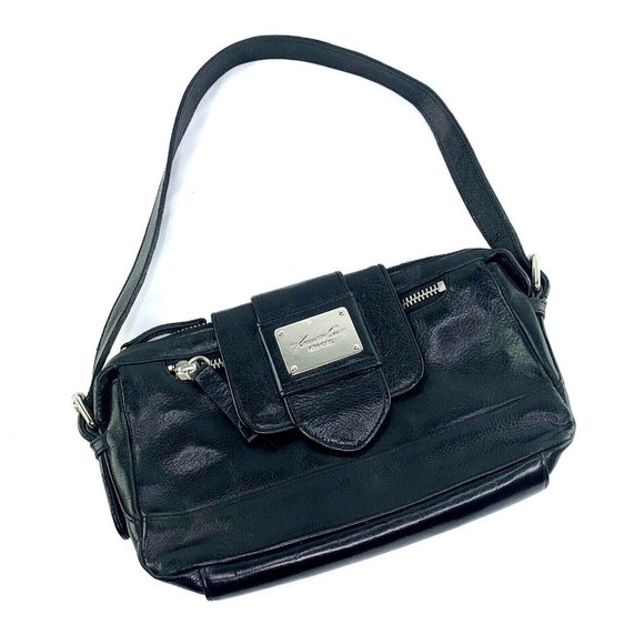 Kenneth Cole Black Genuine Leather Over the Shoulder Bag Purse - Picture 2 of 12